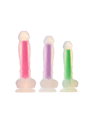 Dildo realistyczny penis świecący w ciemności 19cm