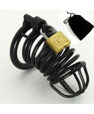 Prison BReak black medium 45 mm adjustable cockcage with lock