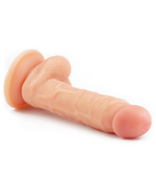 Giętki żyły penis gruby z przyssawką dildo 20 cm