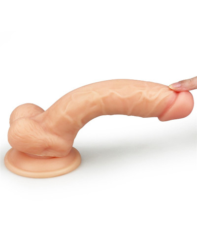 Giętki żyły penis gruby z przyssawką dildo 20 cm