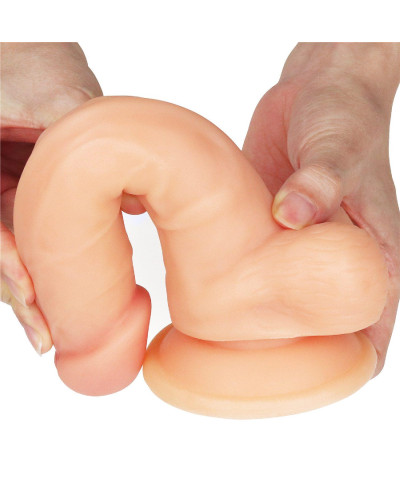 Giętki żyły penis gruby z przyssawką dildo 20 cm