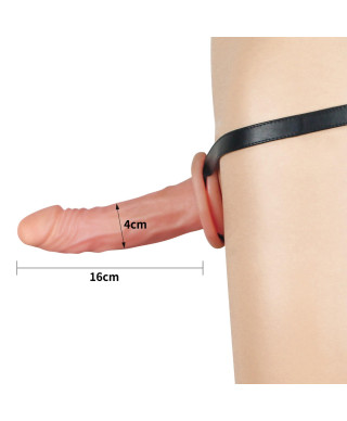 Gumowy strap-on sex analny żylasty trzon 18 cm