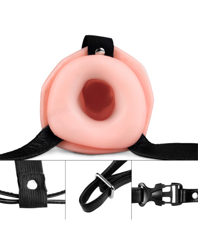 Gumowy strap-on sex analny żylasty trzon 18 cm