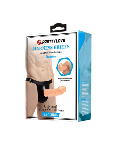 PRETTY LOVE - HARNESS BRIEFS- Houston Strap-On 68 Dildo