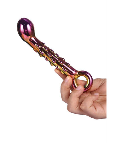 GLAMOUR GLASS RIBBED G-SPOT DILDO