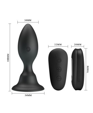 Wibrujący korek analny z pilotem 12 trybów 10cm