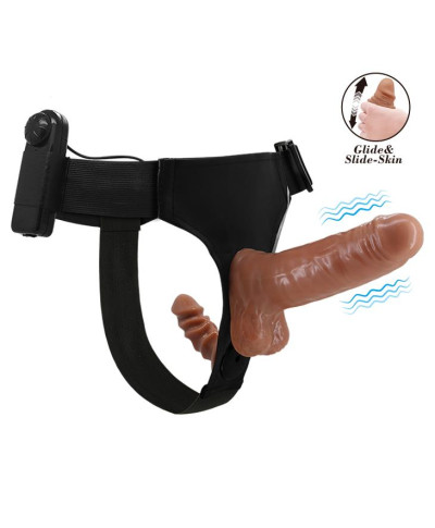Podwójne dildo wibrator uprząż strapon sex 16cm