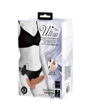 Podwójne dildo wibrator uprząż strapon sex 16cm