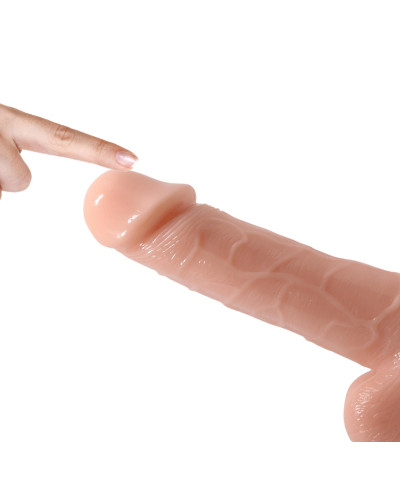 Skórzany strap-on z realistycznym dildo 18 cm