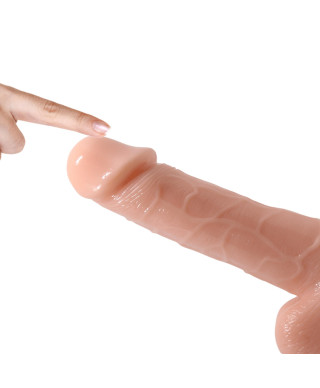 Skórzany strap-on z realistycznym dildo 18 cm