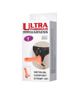 Skórzany strap-on z realistycznym dildo 18 cm