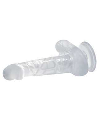 Duży fioletowy penis z przyssawką i jądrami 20 cm