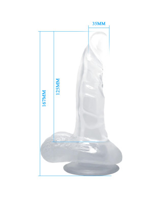 Duży fioletowy penis z przyssawką i jądrami 20 cm