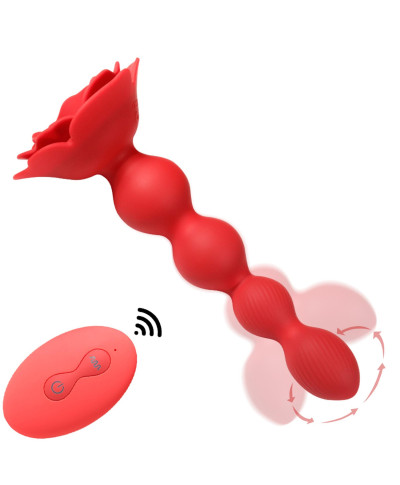 Rose rotating anal beads