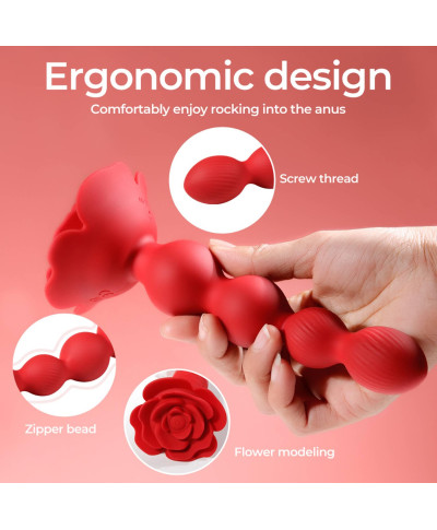 Rose rotating anal beads
