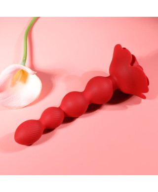 Rose rotating anal beads