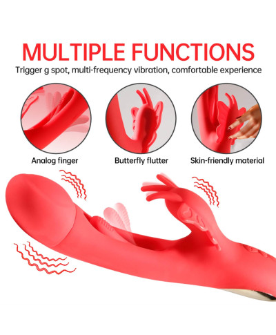 Butterfuly dual flicking vibrator