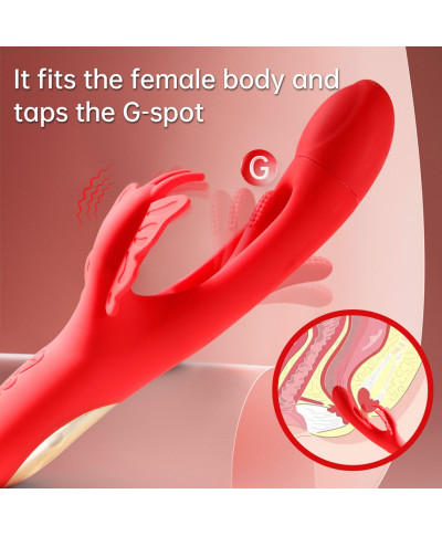Butterfuly dual flicking vibrator