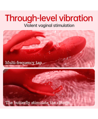 Butterfuly dual flicking vibrator