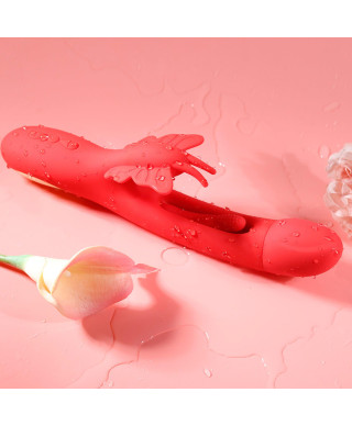 Butterfuly dual flicking vibrator