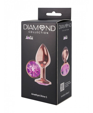 Plug-Butt Plug Diamond Amethyst Shine S Rose Gold