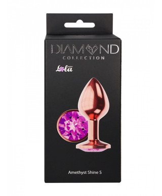 Plug-Butt Plug Diamond Amethyst Shine S Rose Gold
