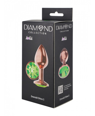 Plug-Butt Plug Diamond Emerald Shine S Rose Gold