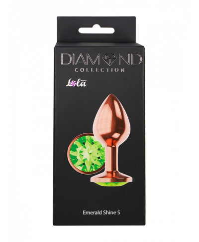 Plug-Butt Plug Diamond Emerald Shine S Rose Gold