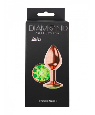 Plug-Butt Plug Diamond Emerald Shine S Rose Gold
