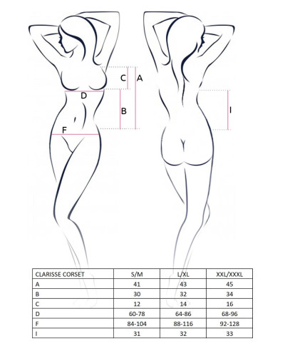 Bielizna-CLARISSE CORSET black XXLXXXL - Casmir