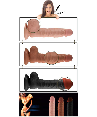 Dildo z przyssawką penis realistyczny żylasty