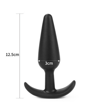 Silikonowy korek analny czarny z uchwytem 132 cm