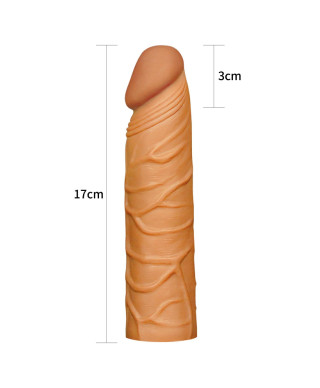 Opalona nakładka na penisa żylasta latynoski 17 cm