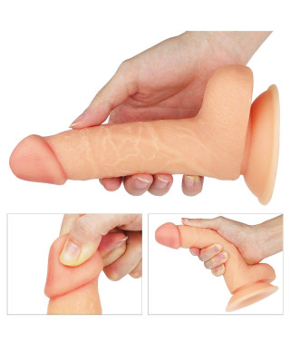 Wyżyłowany penis gruby z przyssawką dildo 18 cm