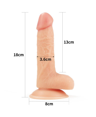 Wyżyłowany penis gruby z przyssawką dildo 18 cm