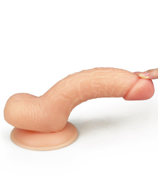 Wyżyłowany penis gruby z przyssawką dildo 18 cm
