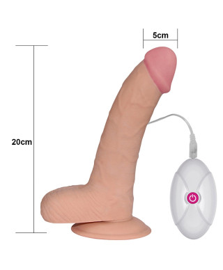 Dildo realistyczne gumowe z przyssawką wibracje