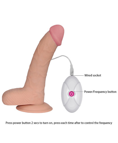 Dildo realistyczne gumowe z przyssawką wibracje