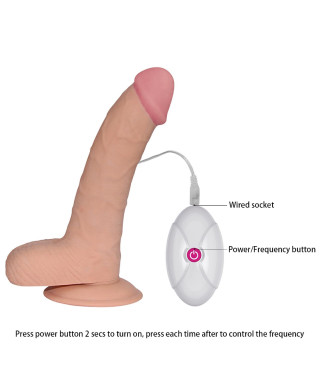Dildo realistyczne gumowe z przyssawką wibracje