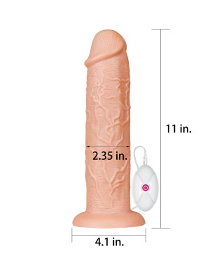 Grube ogromne dildo z przyssawką wibracje 28 cm