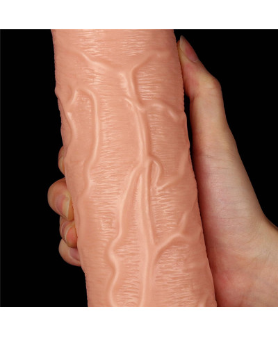 Grube ogromne dildo z przyssawką wibracje 28 cm