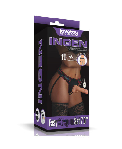 Majtki strap-on w zestawie z wibrującym dildo 20cm