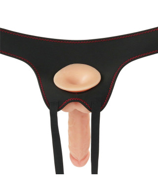 Majtki strap-on w zestawie z wibrującym dildo 20cm