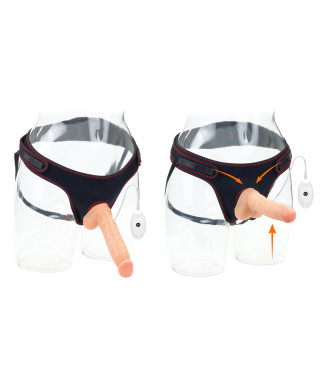 Majtki strap-on w zestawie z wibrującym dildo 20cm