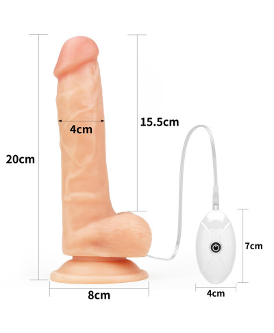 Majtki strap-on w zestawie z wibrującym dildo 20cm