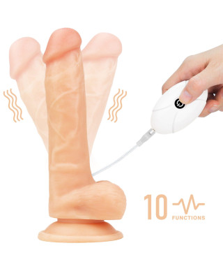 Majtki strap-on w zestawie z wibrującym dildo 20cm