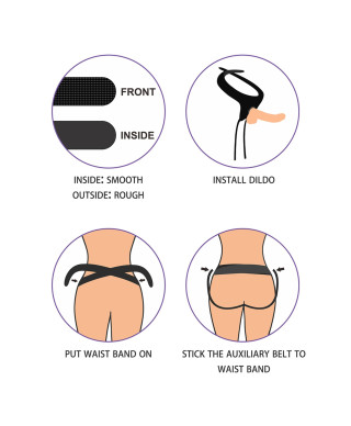 Strap-on z elastycznym penisem realistyczny 19 cm