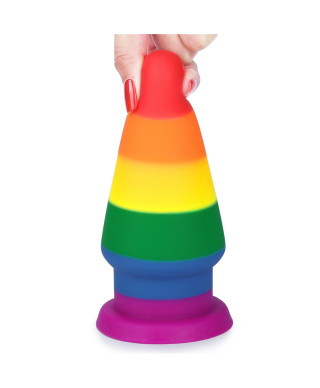 Tęczowa zatyczka analna korek elastyczny 15 cm
