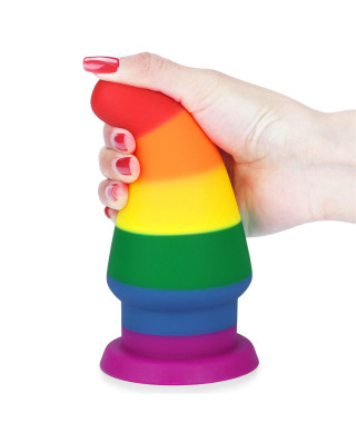 Tęczowa zatyczka analna korek elastyczny 15 cm