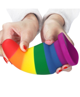 Tęczowa zatyczka analna korek elastyczny 15 cm